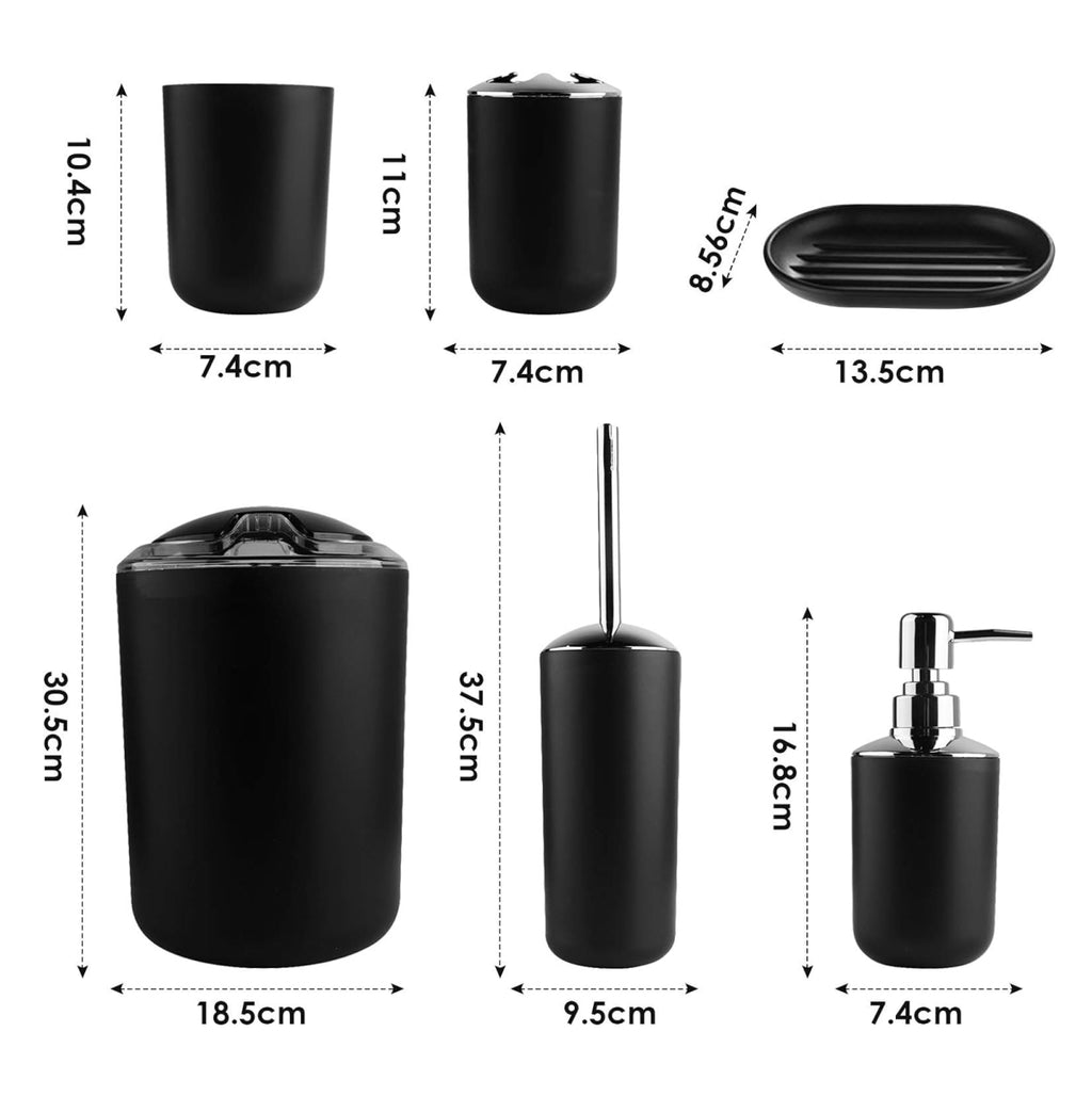 LuxeBath™️ – Juego de Accesorios de Baño 6 Piezas, Diseño Premium y Organización Total ✅