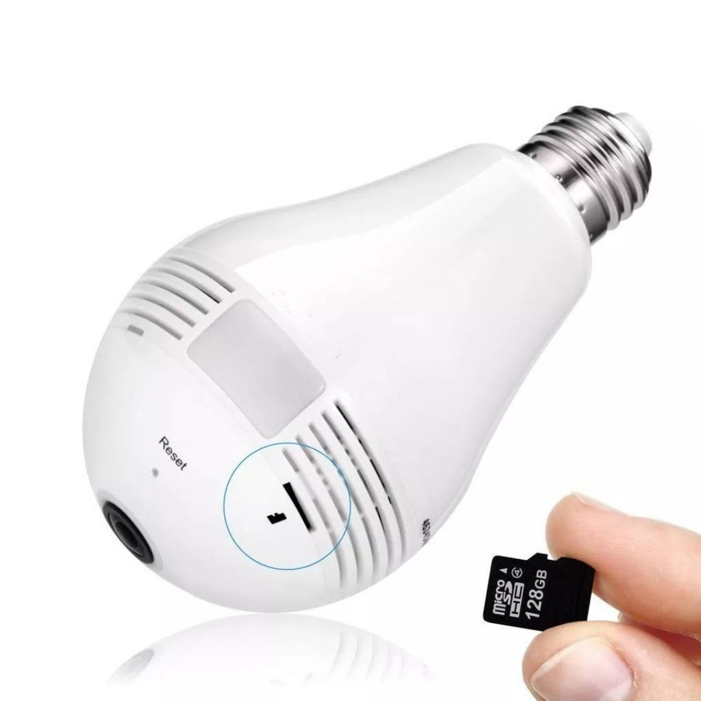 SafeLight™️ – Cámara de Seguridad WiFi Tipo Bombillo 360°, Visión Nocturna y Detección de Movimiento ✅