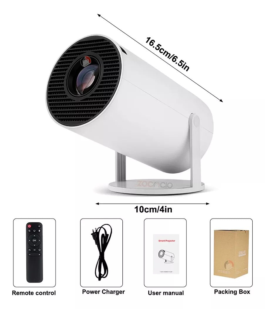 VisionPro™️ – Proyector Smart HY300 HD 720p, WiFi Dual + Bluetooth, Cine Portátil en Casa ✅
