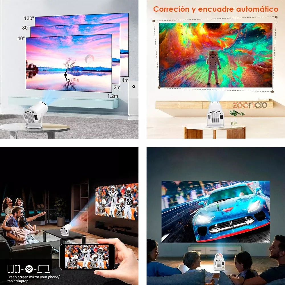 VisionPro™️ – Proyector Smart HY300 HD 720p, WiFi Dual + Bluetooth, Cine Portátil en Casa ✅