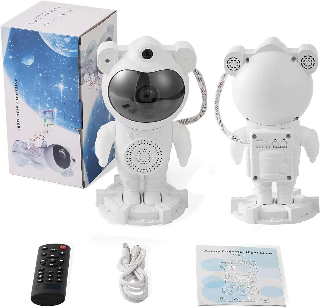 GalaxyAstronaut™️ – Proyector Galaxia con Parlante Bluetooth, Luz Estelar 360° y Control Remoto ✅