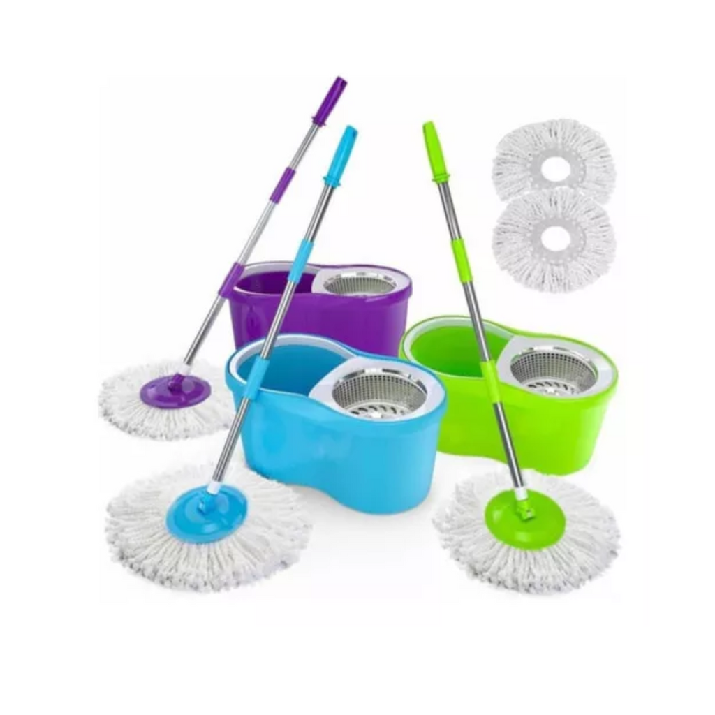 CleanSpin™️ – Trapero Giratorio 360° con Doble Mopa, Limpieza Rápida y Sin Esfuerzo ✅